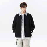 502-2-JK035-P128秋季韩版痞帅假两件双层领设计夹克外套男高级感，男装夹克，星座502-2（原1014A）
