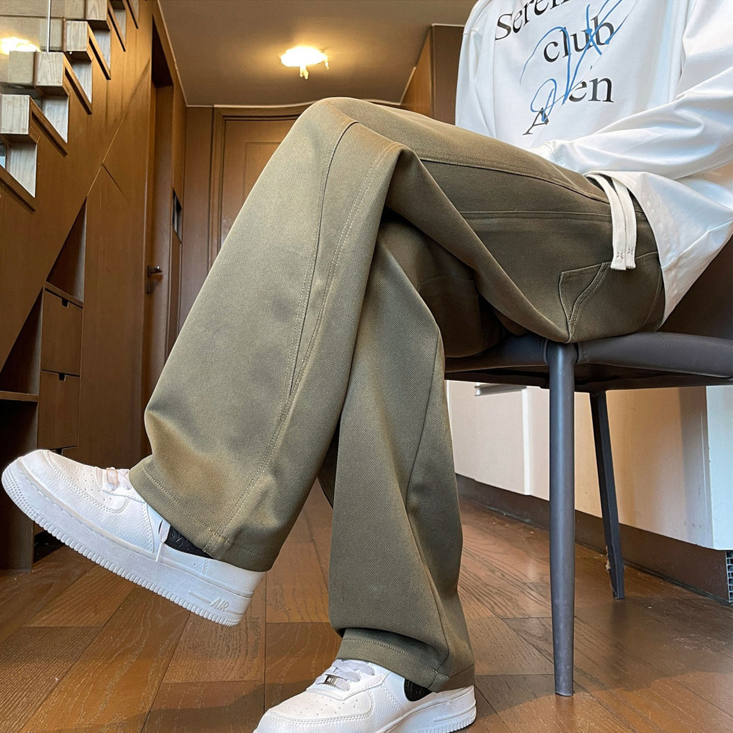 502-2-KZ065-P68现货秋冬新款宽松直筒休闲裤弯刀裤长裤控98，男装休闲裤，星座502-2（原1014A）