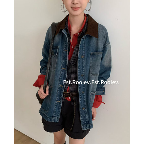 FST美拉德牛仔外套宽松显瘦秋季