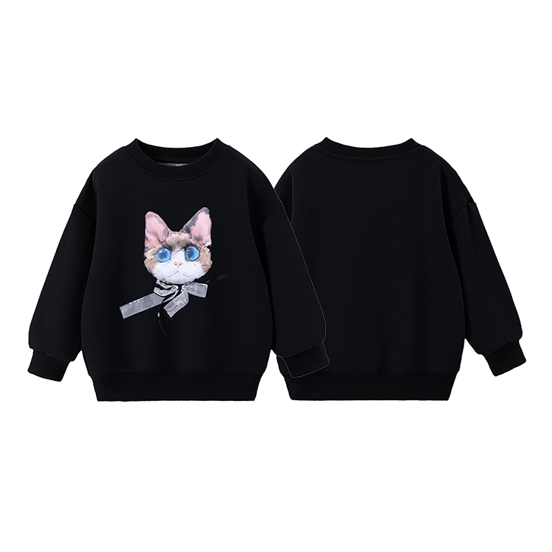 2025韩版童装公仔猫时尚儿童长袖春秋百搭潮流洋气卡通