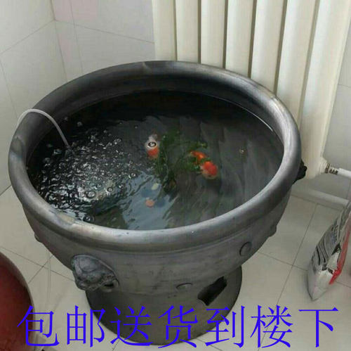 泥缸虎头盆80cm复古陶瓷鱼缸鱼