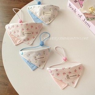 碎花款宠物三角口水巾猫咪小型犬围兜秋季小狗饰品小猫围脖装饰品