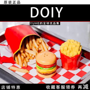【官方授权】西班牙DOIY快餐系列汉堡薯条撒盐器陶瓷艺术摆件装饰