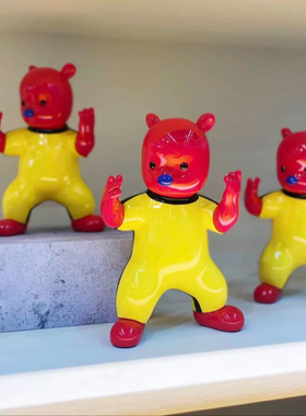 【官方正品】张占占艺术家传奇功夫熊摆件软装陶瓷礼物装饰摆件