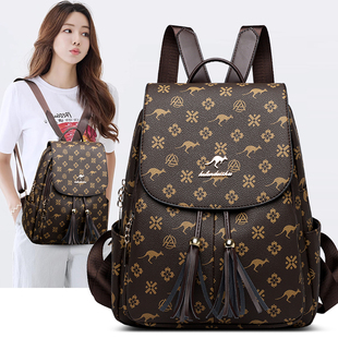 头层牛皮双肩包女真皮2025新款时尚背包中年妈妈旅行包软皮大容量