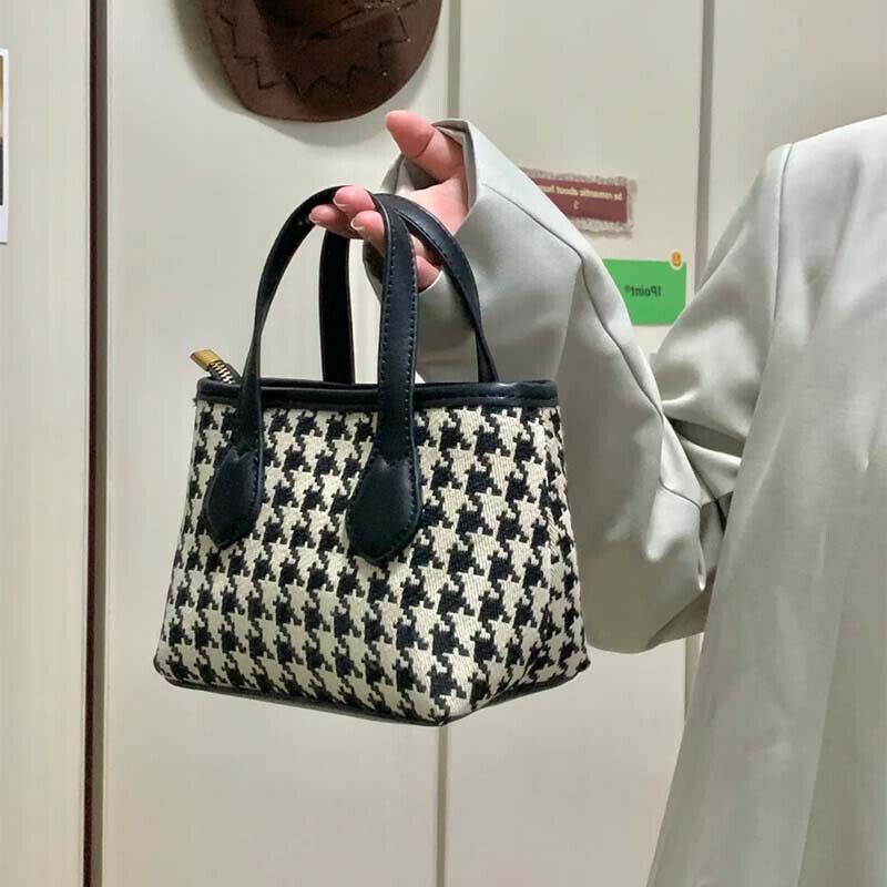 小众复古高级美式小包千鸟格子