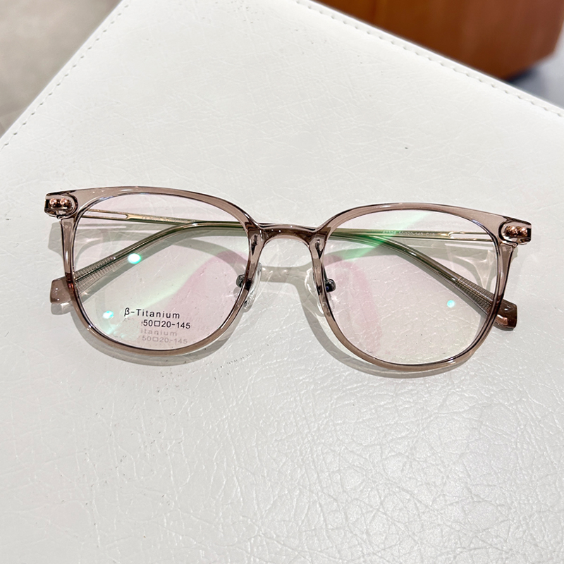 镂空镜腿乌龙浅茶近视眼镜框架女潮男可配有度数变色