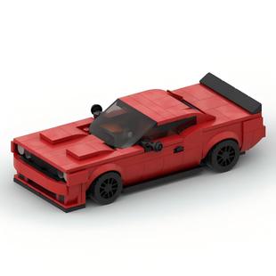MOC乐智筑高149609道奇挑战者益智拼插speed8格车赛车模型礼物男