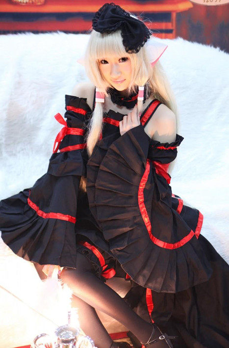 cosplay服装人形电脑天使心小叽洋装黑叽 动漫服装送叽耳包邮