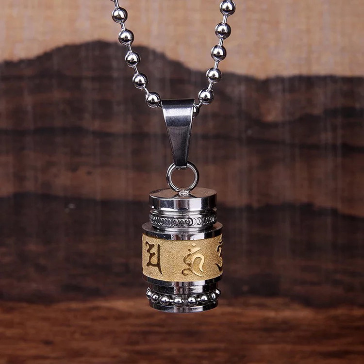 钛钢楞严咒项链吊坠挂件兔年六字真言平安男女款经男饰品配饰