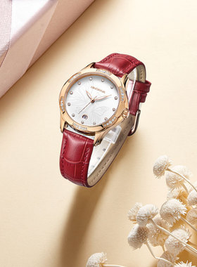 尼诺里拉女表人工蓝宝石表镜腕表皮带女士手表石英表手表11056