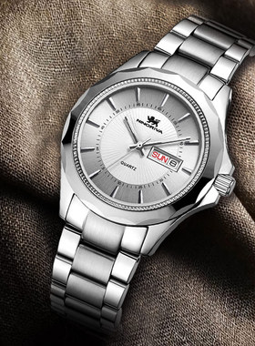 尼诺里拉ninoriva时尚潮流钢带男表石英商务男表手表61005