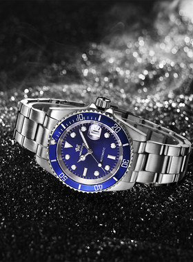 尼诺里拉复古全自动机械男士手表钢带人工合成蓝宝石男表11069