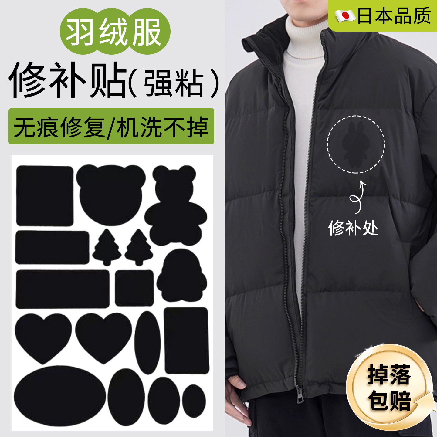 羽绒服的补丁贴强力粘性