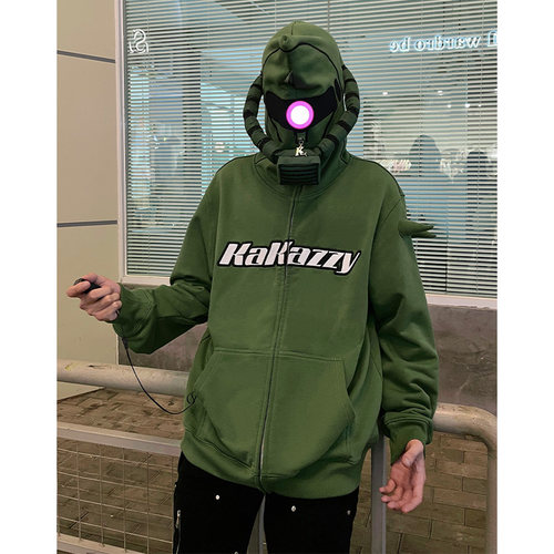 潮牌外套美式嘻哈开衫连帽卫衣