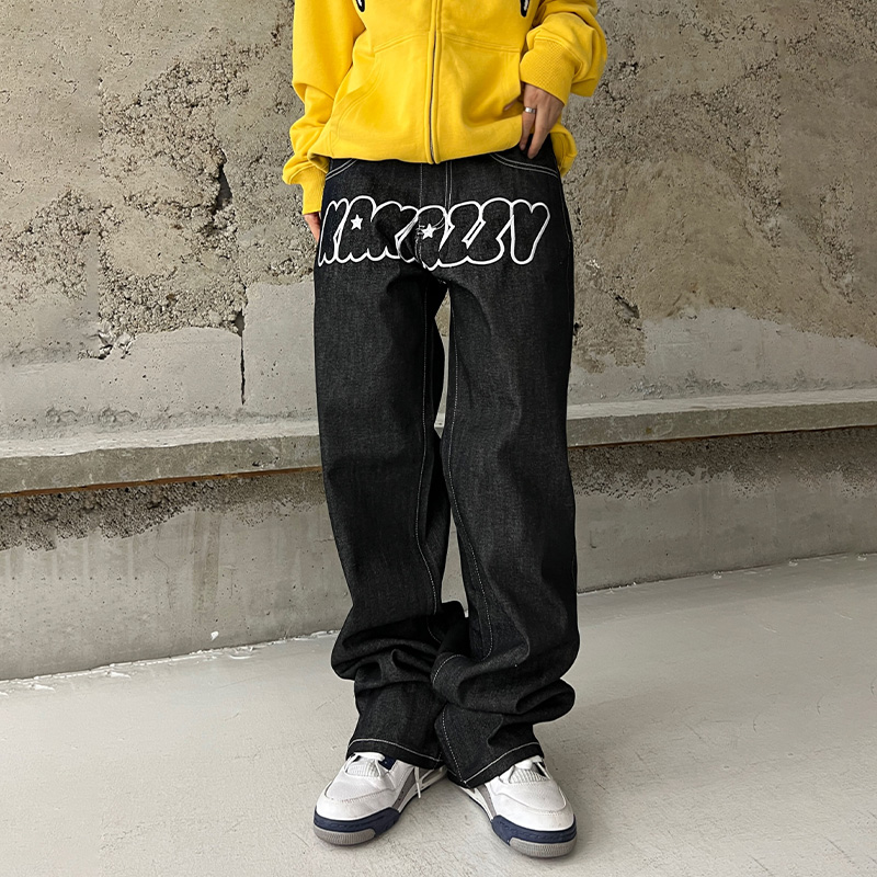KAKAZZY四季宽松长裤牛仔裤男女