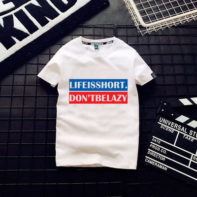 港风字母短袖韩版学生ins洋气