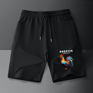 法国公鸡短裤男五分裤松紧腰休闲时尚百搭夏季薄款宽松潮牌纯棉