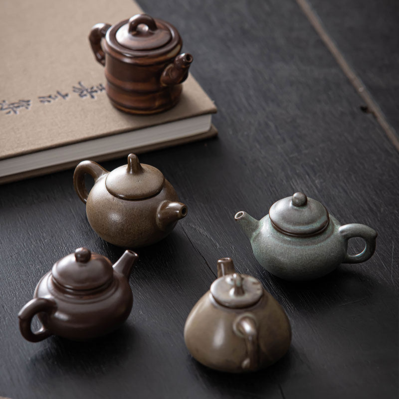 茶宠摆件精品可养迷你紫砂壶袖珍指尖壶茶玩桌台创意蛋糕配件