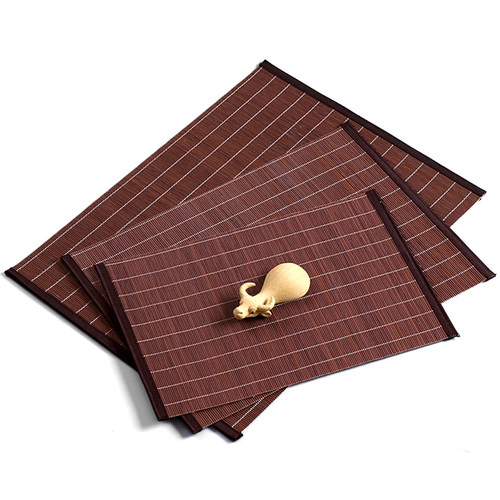 竹帘麻布杯垫日式禅意茶道配件