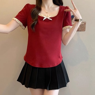 大码女装胖mm显瘦正肩收腰抽褶