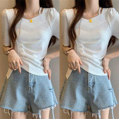 上衣短袖韩版宽松大码女装遮肚子
