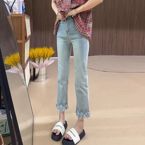 2026新款大码女装春装高腰弹力显瘦牛仔裤女胖妹妹mm梨型身材裤子