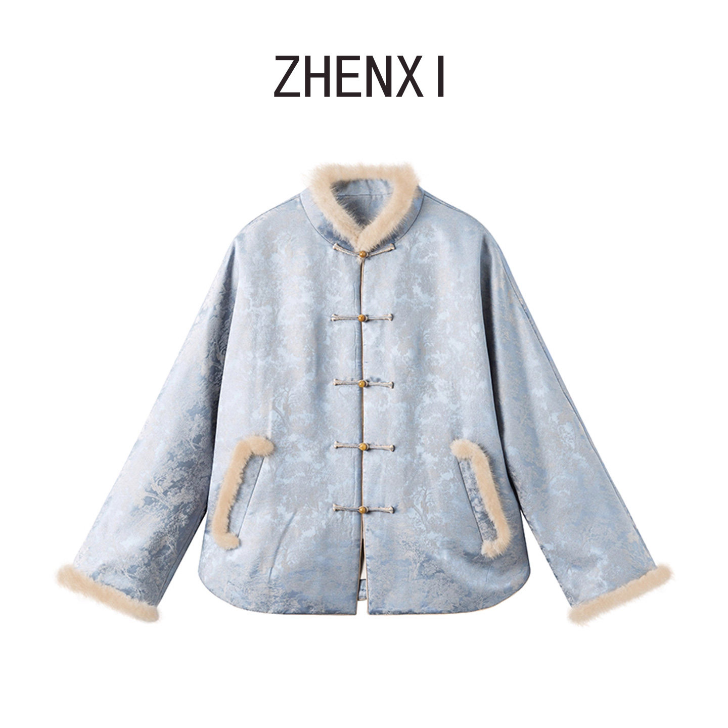 新中式国风真丝棉衣女2025早冬新款宽松盘扣贵气水貂毛拼接棉外套,女装/女士精品,上衣,淘宝优惠券,粉丝福利购,淘宝优惠卷