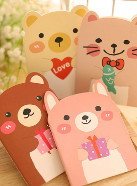 满19元包邮韩国创意本子批发 动物头小本子卡通记事本耳朵本H018