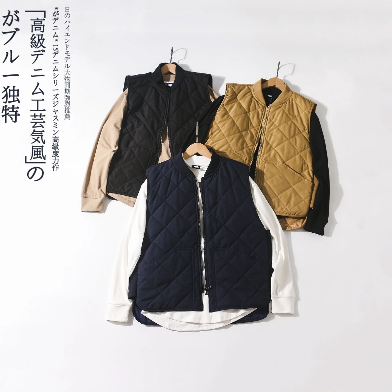 美式休闲菱形格子加棉马甲男女同款无袖加厚马夹棉服外套坎肩日系