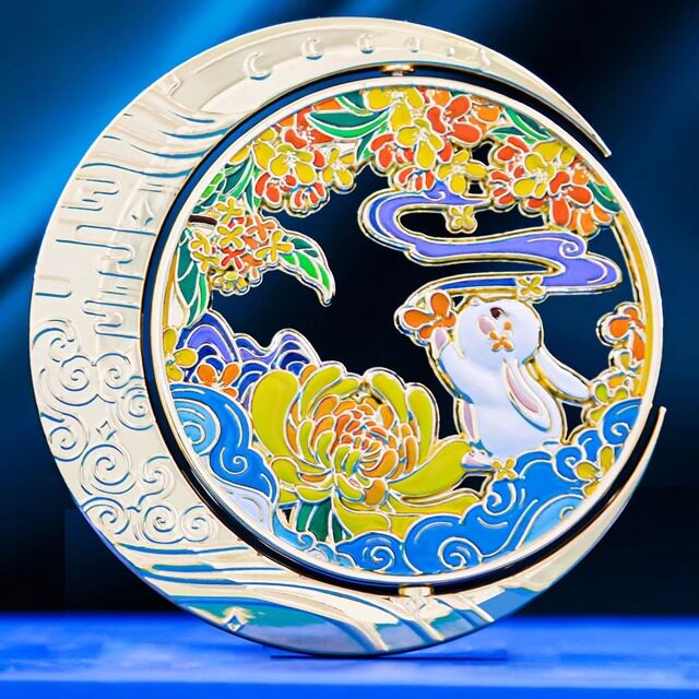 中秋主题元素冰箱贴月中桂兔磁贴图片