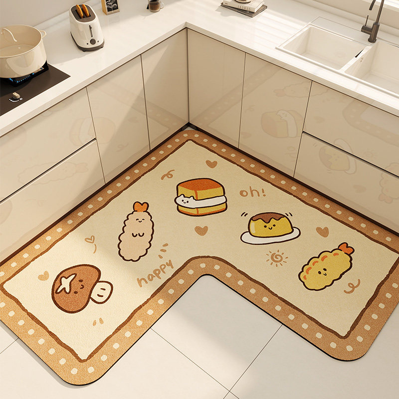 卡通厨房专用吸水吸油防滑地垫地面防油垫硅藻泥脚垫防水免洗地毯,居家布艺,厨房地垫,淘宝优惠券,粉丝福利购,淘宝优惠卷