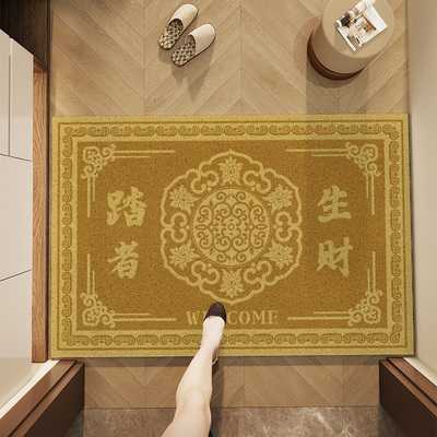 金色出入平安入户门地垫室内进门外地毯黄色门口换鞋脚垫耐脏防滑