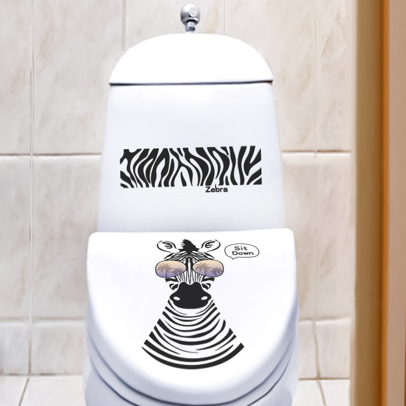 速发马桶装饰贴纸马桶盖水箱贴画间意贴笑自粘防水浴室卫生创坐便
