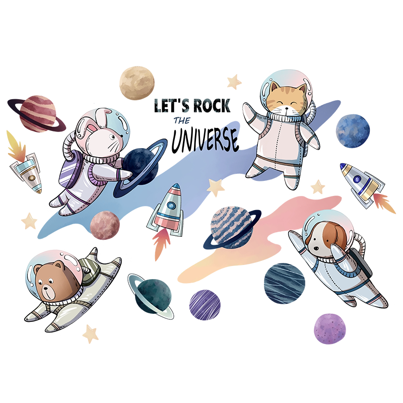 星空宇宙墙贴防水贴纸自粘卧室卡通主题儿童房间墙上贴画屋顶装饰