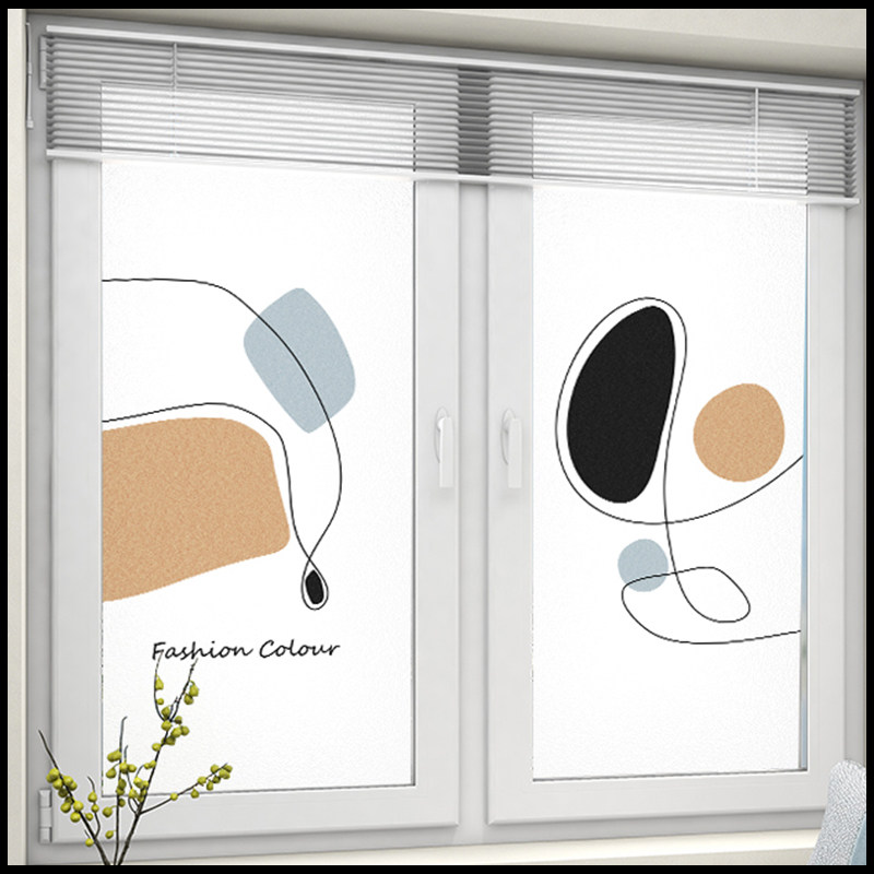 卧室玻璃贴纸艺术画装饰贴玻璃纸静电无胶防走光磨砂玻璃膜防偷窥