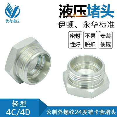 DIN标准公制外螺纹24度锥堵头