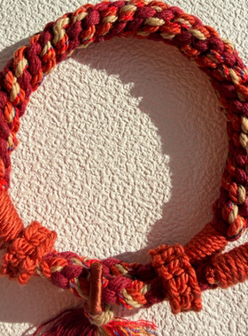 藏式纯手工编织手绳手工制品有烧结痕迹介意者慎拍节日礼物新年礼