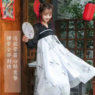 新中式改良古风日常汉服学生套装国潮学院风女款连衣裙春夏紫薰