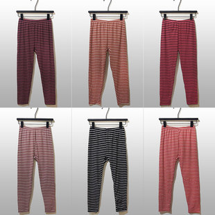 批 外穿条纹打底裤 发 女紧身9分加厚棉毛裤 秋冬自发热德绒保暖秋裤