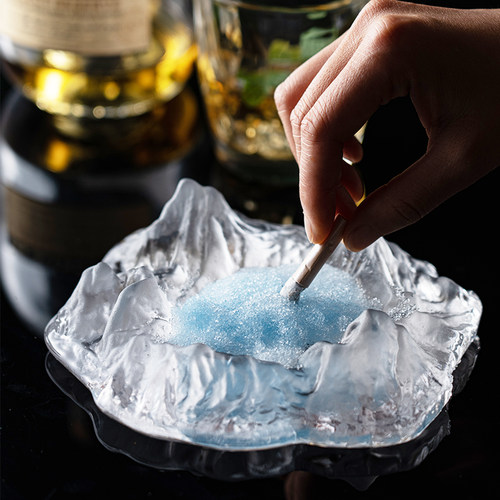 日式冰雪富士山ins潮流烟灰缸