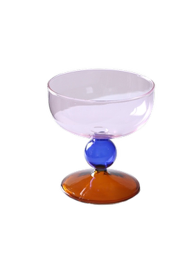 耐热玻璃彩色多彩撞色甜品杯