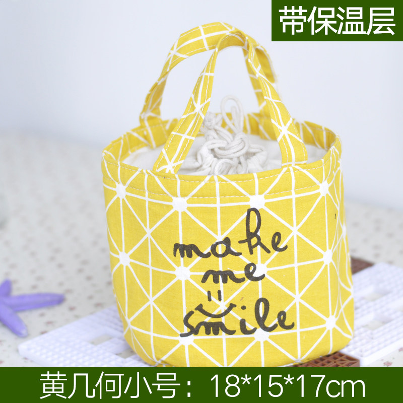 饭盒袋手提袋便当袋小带饭包保温袋圆形大号手提饭盒包便当包防水