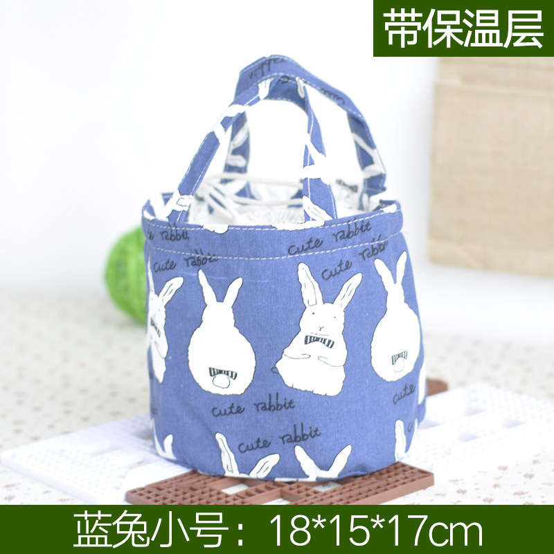 饭盒袋手提袋便当袋小带饭包保温袋圆形大号手提饭盒包便当包防水