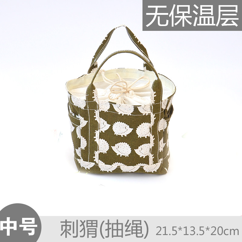 饭盒袋手提袋便当袋小带饭包保温袋圆形大号手提饭盒包便当包防水