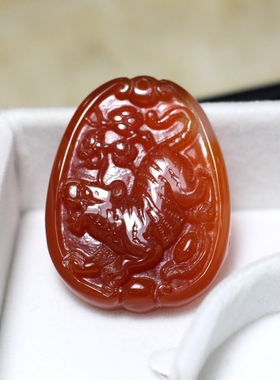 天然白水晶老虎12生肖吊坠男女本命年属相狗猴鸡猪龙蛇马羊鼠兔虎