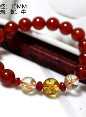 天然红玛瑙手链女款单圈2025生肖鼠马狗鸡转运珠手串送女友礼物