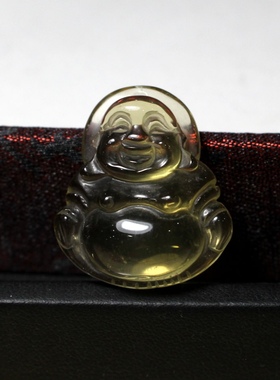 天然巴西黄水晶弥勒佛吊坠大肚笑佛项链宝宝闺蜜礼物保平安2025