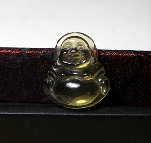 天然巴西黄水晶弥勒佛吊坠大肚笑佛项链宝宝闺蜜礼物保平安2026