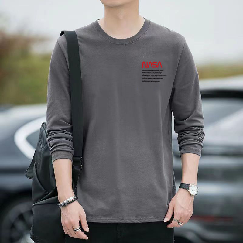 男士长袖t恤薄款男上衣韩版潮流外穿秋衣百搭宽松春秋打底衫男装